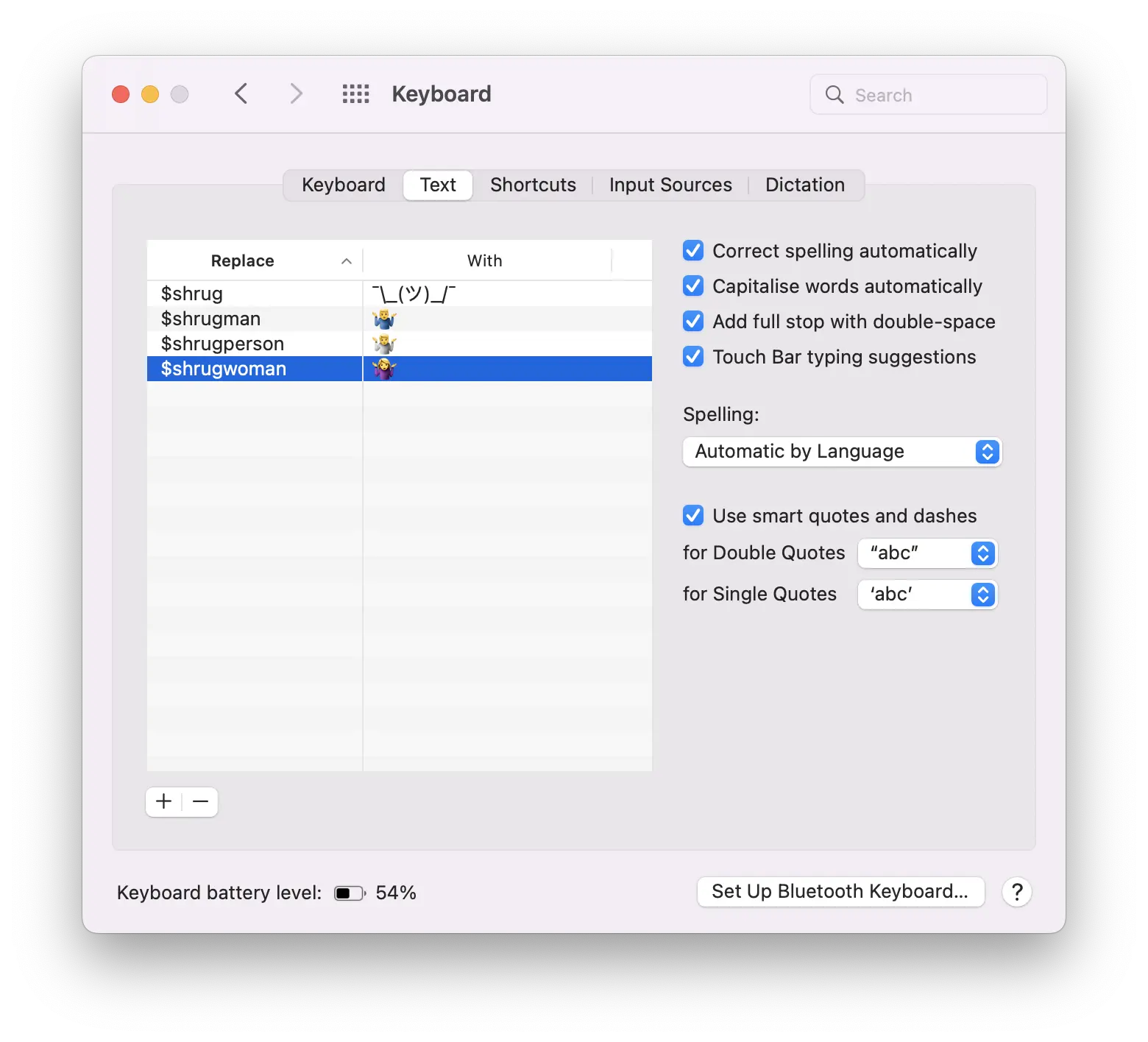 osx text settings preferences window